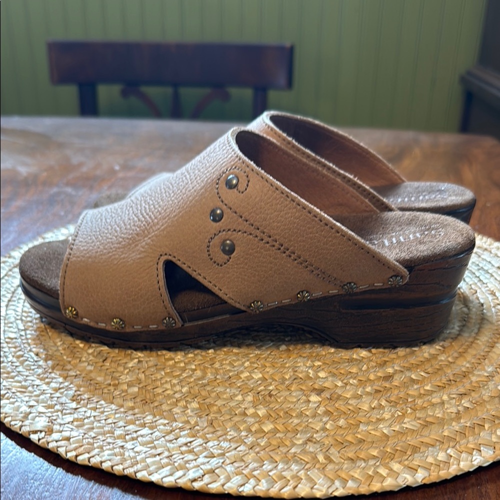 Sanita Tan Brown Sandals with Leather Straps